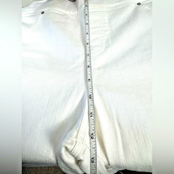 SPANX Shapewear Womens XLarge High‑Waisted White Raw‑Hem Denim Jeggings Slimming - Picture 7 of 8